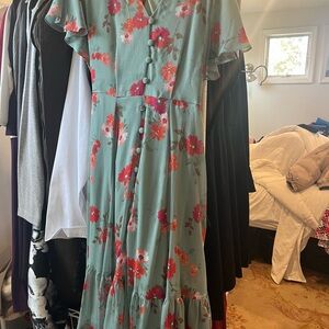 Calvin Klein Floral Button-Down Dress